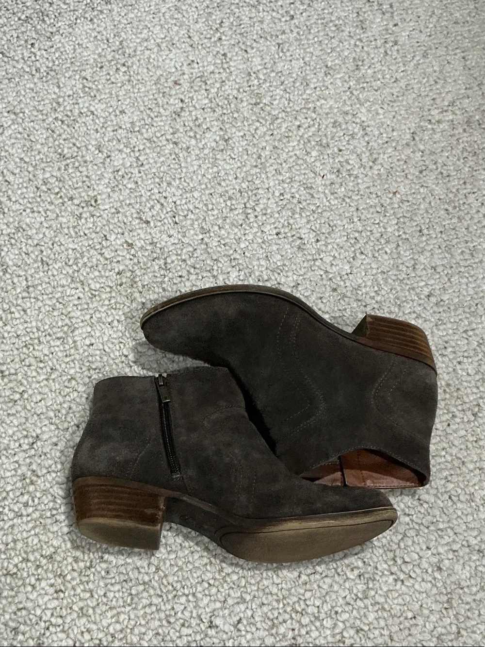 Lucky Brand Dark Brown Suede Ankle Booties